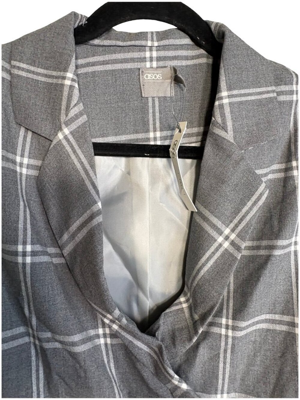 ASOS Tall Plaid Sleeveless Wrap Midi Sheath Dress Women Gray Windowpane Sz 6 NWT - Picture 6 of 11